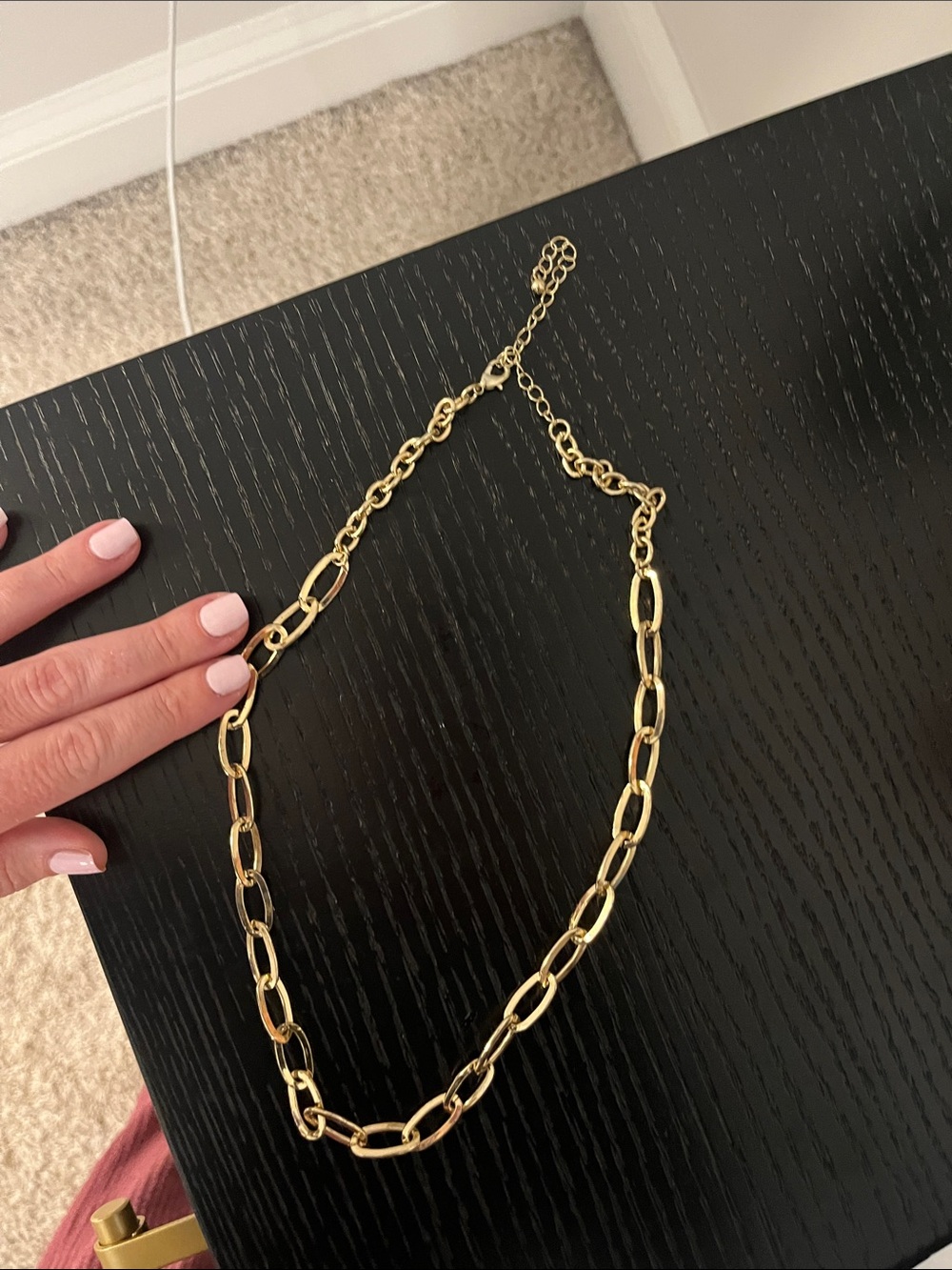 Anthropologie Polished Gold Link Necklace